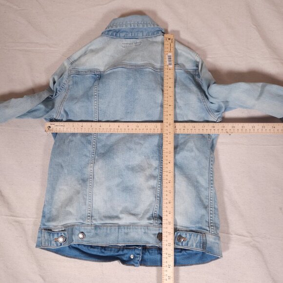 Garnet Hill Relaxed Denim Jeans Jacket Womens Size 8 Organic Cotton Blend - Picture 4 of 15